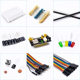 LAFVIN Electronic Fun Kit Bundle with Power Supply Module, Breadboard, Resistor, Capacitor, LED, Potentiometer Compatible with Arduino IDE for MEGA2560, Raspberry Pi