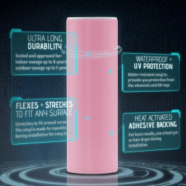 Premium Top Grade Real Sheet Overlay 48" x 60" In Vinyl Wrap Bubble Free Air Release - 3D Pink Carbon Fiber Matte