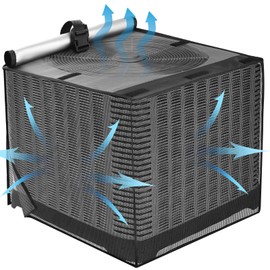 2 in 1 Air Conditioner Covers for Outside, 34''W x 34''W x 30''H, Black