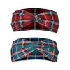 ccHuDE 2 Pcs Christmas Plaid Headband Scottish Tartan Headbands Wide