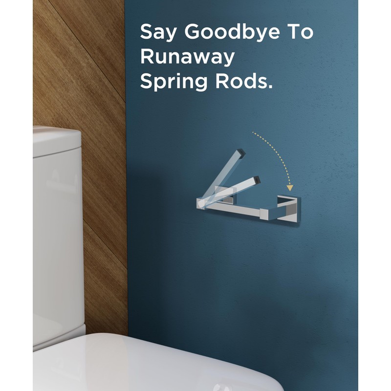 FORIOUS Toilet Roll Holder, Wall Mount Stainless Steel Square Double