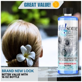 AhhSome Jetted Tub & Hot Tub Cleaner, Powerful Spa Bath Cleaning Solution for Jacuzzis & Whirlpools,16 oz (8 Treatments), Professional Grade Septic Safe Solution for Hot Tubs, Made in USA