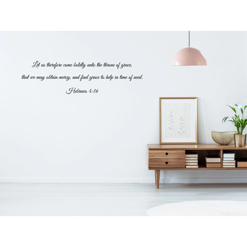 Inspirational Wall Signs Hebrews 4:16 Christian Wall Scripture Decal