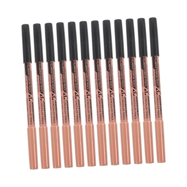 12pcs Dual-ended Eyebrow Pencils Concealer Lightweight Makeup Tools for Women