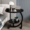 Serxis C-Shaped End Table,2 Tiers Round Side Table,Sofa Small Side