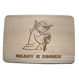 Yoda Ready Is Dinner bereit ist Abendessen Geschenkidee Got Holz Schneidebrett Käsebrett Tischset Cook Gravur Holz Neuheit Holz Küche Kochen Backen Geschenk