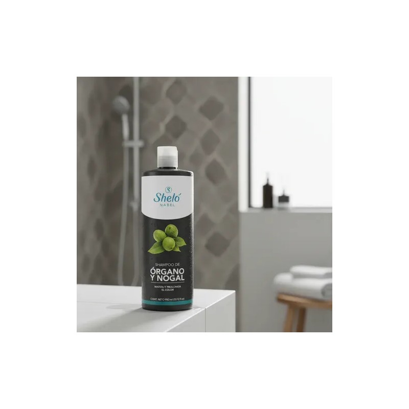 2 Shampoos Órgano Y Nogal 950ml Matiza El Color Shelo