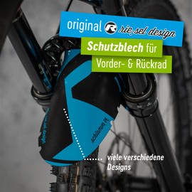 Riesel Design 1 Mudguard: PE 4 Cable Ties + 2 Sticker Bicycle Mudguards for Front Splash Guard – One Size – Mountain Bike Mud Guard Mtb-2 Inch – 26-29 inches.