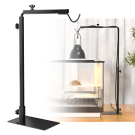 GlowUp Reptile Lamp Stand, Adjustable 14-25 Inch Reptile Dome Heat Lamp Stand, Metal Bracket Heat Light Fixture Holder for Leopard Gecko, Bearded Dragon, Terrarium (Small)