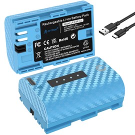 Artman 2750mAh LP-E6P Battery 2-Pack, Type-C Fast Charging,Touch Power Display, for Canon EOS R R5 R5 II R6 R6 II R7 5D II III IV 5DS R 6D 6D II 7D 7D II 60D 60Da 70D 80D 90D Cameras (Blue)