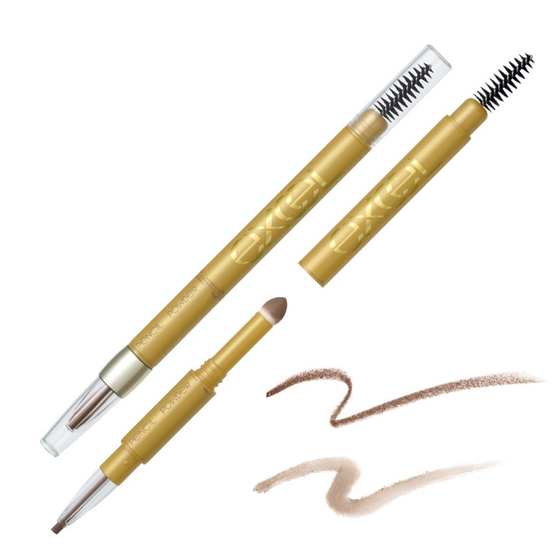 Excel Powder & Pencil Eyebrow EX PD17 (Royal Beige), Eyebrow