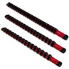 Olsa Tools Aluminum Socket Organizer, 3pc Set - Red Socket