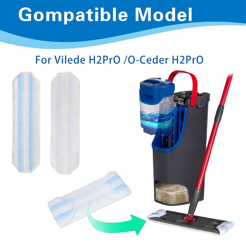 6-Pack Replacement Mop Pads Compatible with O Cedar H2Pro Mop