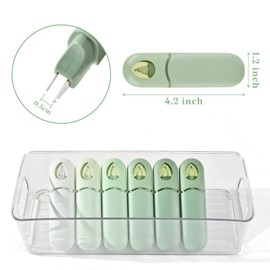 Temiary 12Pcs Cute White Out Correction Tape, Easy to Use Whiteout Correction Pens, 1/5 x 236in Smooth Writing & Aesthetic Office School Supplies (Green)