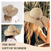BelleVive Beach Sun Hats for Women, Wide Brim Straw Hat