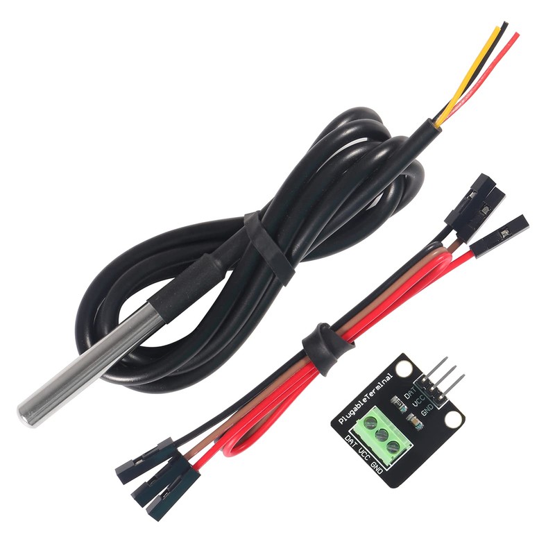 AITRIP 10Pack DS18B20 Temperature Sensors Kit 1m/39.3" Cable Waterproof with