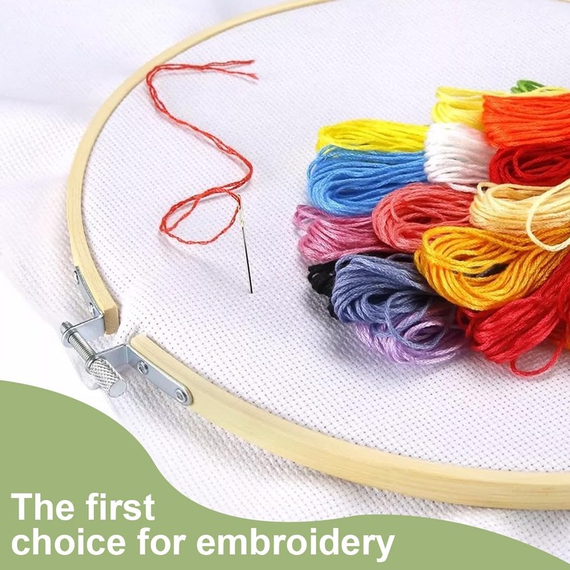WUSJCOF 3 Sizes Round Embroidery Hoop Set, Cross Stitch Ring,
