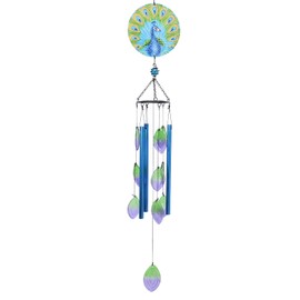 MUMTOP Wind Chimes for Outside-Glass Peacock Wind Chime - Deep Tone Windchimes Outdoors Unique for Patio,Garden,Yard,Home,Tree Decor