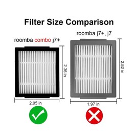 2 pack Replacement HEPA Filter Compatible for iRobot Roomba Combo Filter for iRobot Roomba Combo J7+