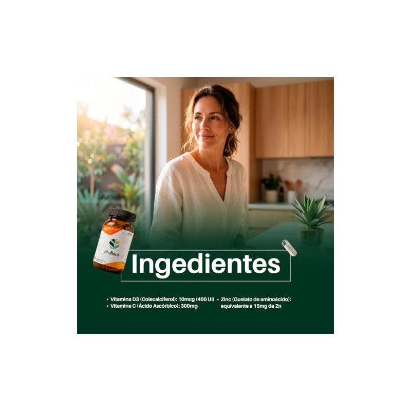 Vitamina D3, C y Zinc Quelado, Apoyo al Sistema Inmune,