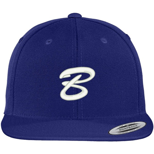 Trendy Apparel Shop Letter B Brushed Script Embroidered Flat Bill
