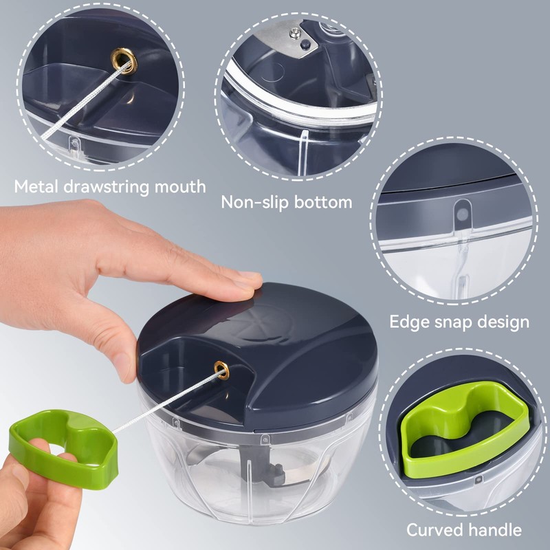 Onion Cutter Manual 500 ml Onion Chopper with Pulley Easy