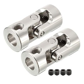 uxcell 2pcs 5mm to 5mm Inner Dia Rotatable Universal Steering Shaft U Joint Coupler L23XD11