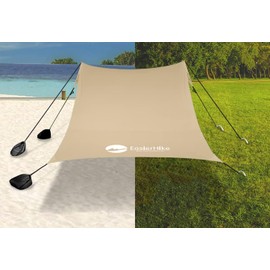 easierhike Beach Canopy Windproof Design, Sun Shelter UPF50+ Portable Family Tent with 6 Sandbags Anchors 8x8 FT 2 Pole Pop Up Outdoor Shelter for Beach, Camping, Fishing, Backyard
