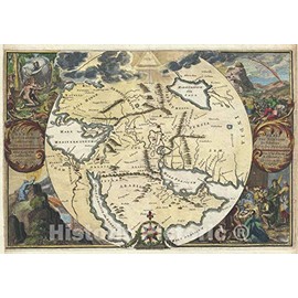 Historic Map : The Biblical Lands Middle East, de Hooghe, 1705, Vintage Wall D?or : 24in x 16in