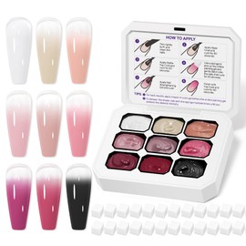 9 Neutral Colors Patting Gel Polish Palette for Ombre Nail Art
