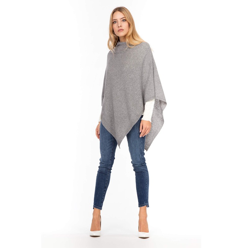 Marine Cashmere - Cashmere Blend Poncho for Women Delicate and