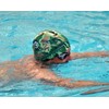 BORN TO SWIM | Green | Fabric Swimming Cap |