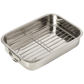 GSW 809306 square pan with insert, stainless steel, silver, 30 x 25 x 6.1 cm