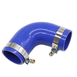 Jecoupoon F04-6006 90° Elbow Hose Silicone Rubber w/Clamps Compatible with Paccar/Kenworth/Peterbilt Heavy Duty Trucks F046006 90 Degree Cooling Hose