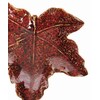 GALLERIE II Red Leaf Decorative Small Stoneware Plate Dish 5.7"