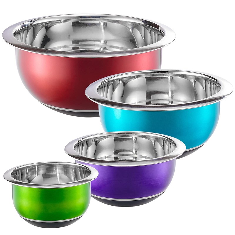 Colleta Home Colorful Mixing Bowl- 4 Pc Set- Stackable Nesting