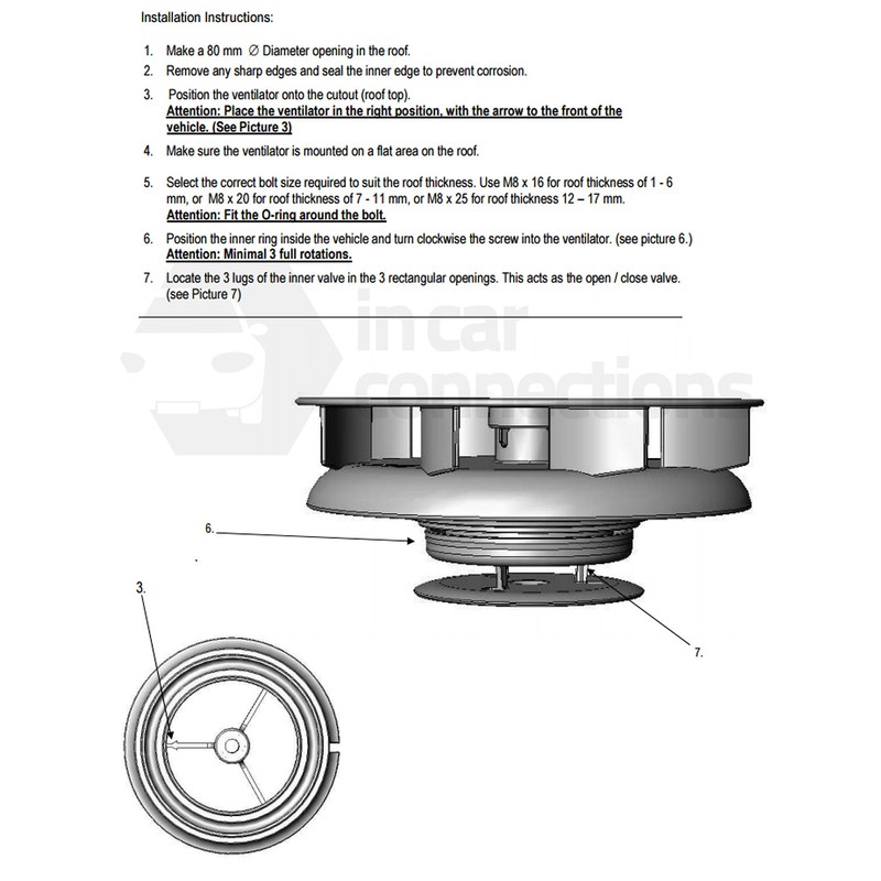 Low profile rotary vent for vans buses wind driven rotating