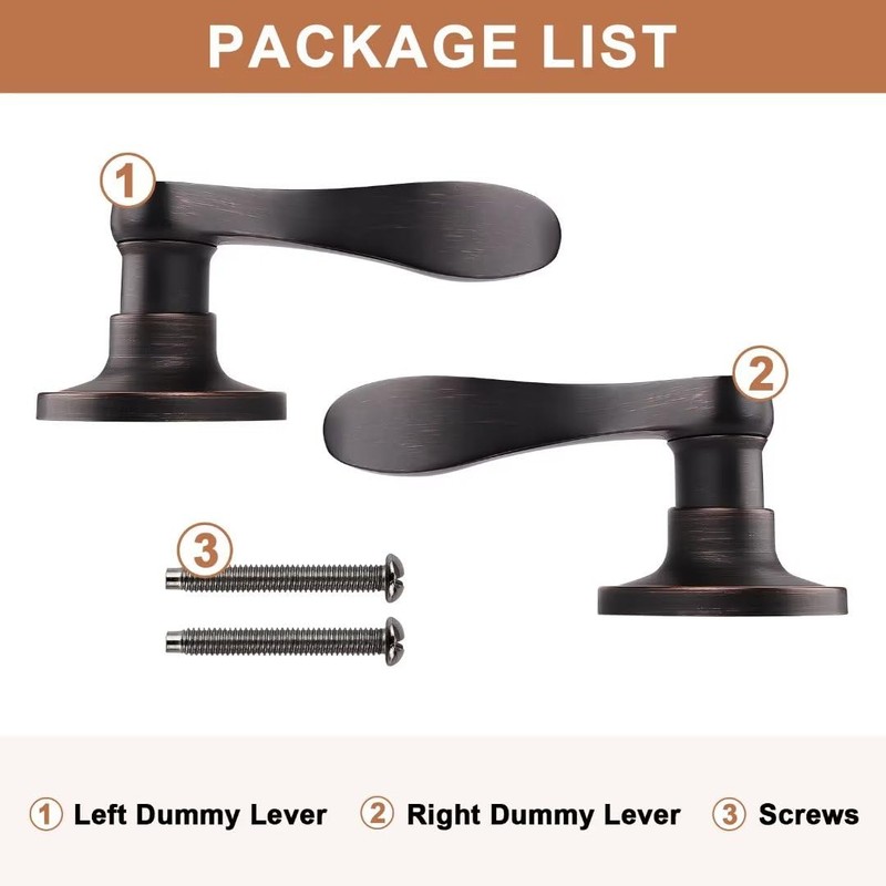 Probrico 4 Pack Dummy Door Lever Wave Style Leverset Right
