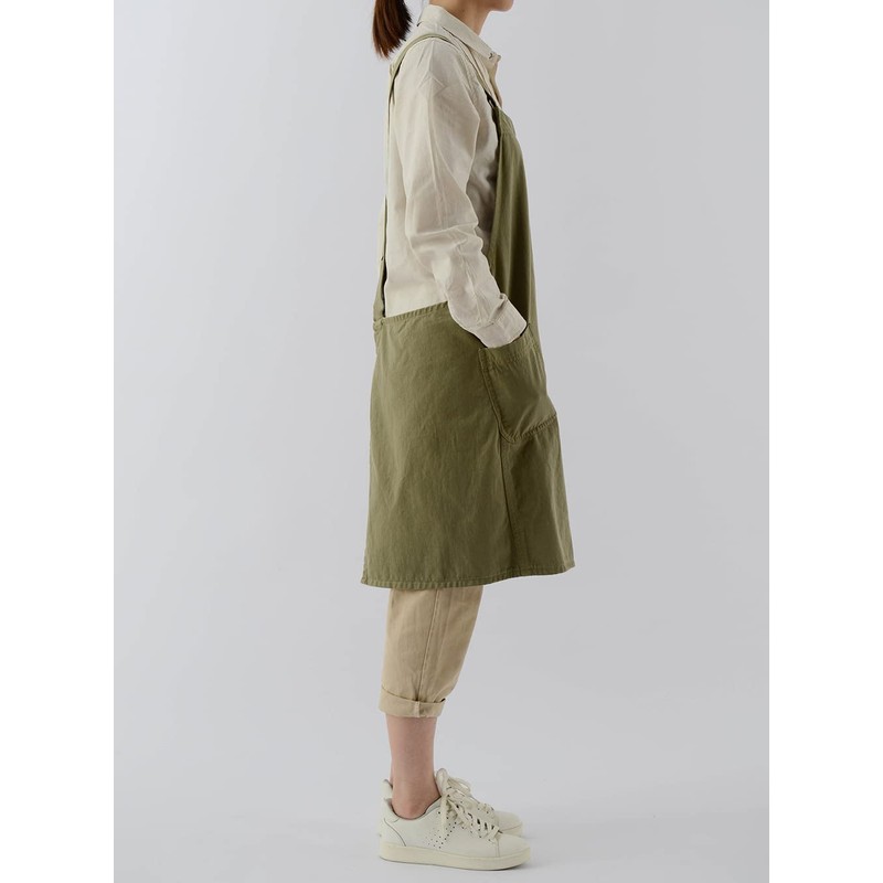 Denim Cotton Canvas Cross Back Aprons Solid Color Shop Kitchen