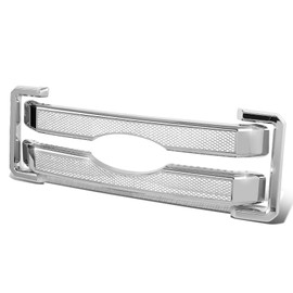 Auto Dynasty 4pcs Chrome Mesh Style Front Bumper Hood Overlay Grille Grill Cover Trim Compatible with Ford F250 F350 Super Duty 2011-2016