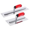 Goldblatt 2-Piece Notch Trowel Set, 1/8"X1/8" Square & 1/4"X1/4" Square,