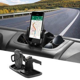SQQP Multi-Mount Dash Phone Holder with Extension Arm Metal Rod for 2012-2018 Jeep Wrangler JK JKU, Phone Mount Storage Tray Cellphone System Kit