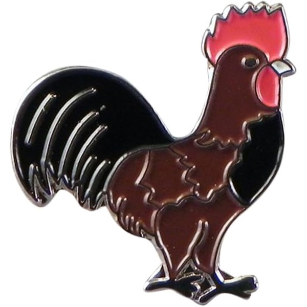 GBJUK Rooster Cockerel Pin Lapel Badge with Butterfly Clasp Back