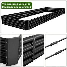 Land Guard 12×4×1ft Galvanized Raised Garden Bed Kit for Vegetables 2 Pack, Galvanized Super Large Metal Planter Raised Garden Boxes Outdoor (Gray)