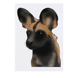 Large 'African Wild Dog Face' Temporary Tattoo (TO00071789)