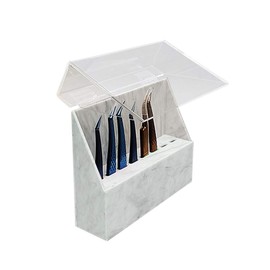 Generic 8 Holes Tweezers Holder, Acrylic Rack Storage Eyelash Extension Tools with Dust Cover Durable Tweezer Display Stand Holder Eyelash Extension Supplies Acrylic Display Stand Salon