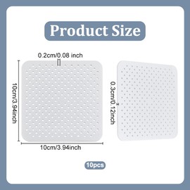 GOMAKERER 10 Pcs Acrylic Earing Display Cards, 140 Holes White Acrylic Earring Organizer Ear Stud Jewelry Holders Square Earring Organizer Tray Pads for Earrings Necklace Jewelry Supplies, 10x10cm