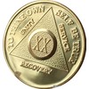 Xingcolo 20 Year 24K Gold Plated AA (Alcoholics Anonymous) -