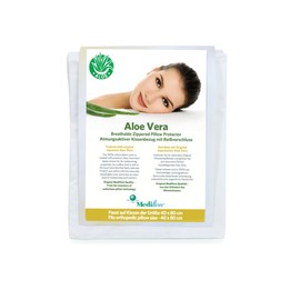 Mediflow 5023 Pillow Protector, Infused with Japanese Aloe Vera, COTTON, White, 40 x 80 cm