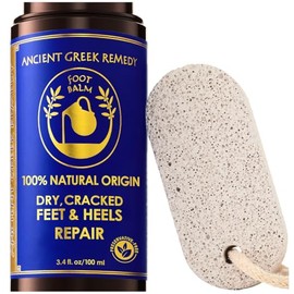 Reparación de talones secos agrietados con piedra pómez | Crema orgánica para pies secos y callos con aceite de jojoba, lavanda, almendra, oliva y vit